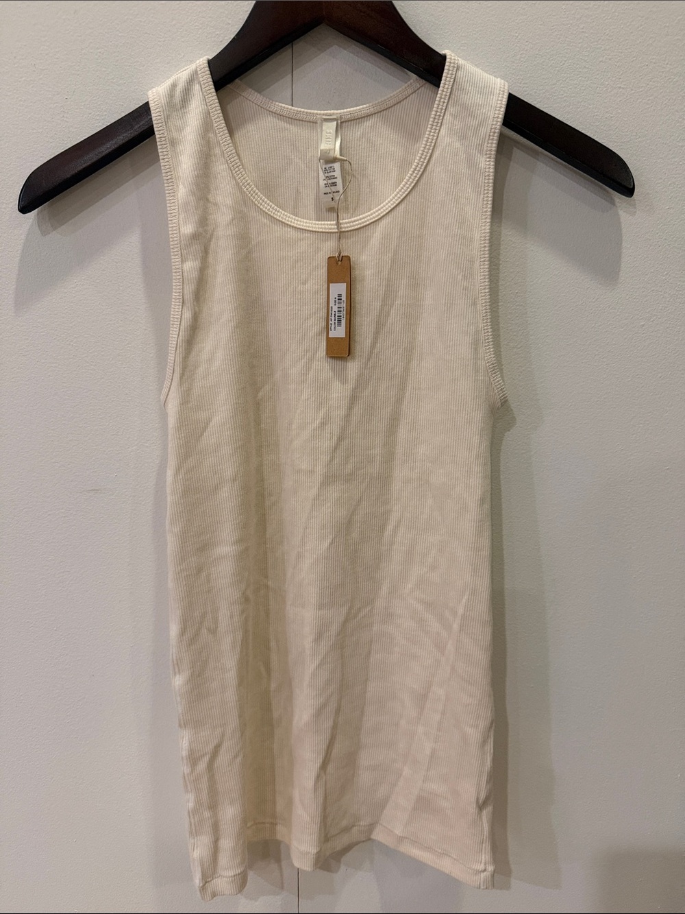 Skims Ribbed Tank Top in Cream
